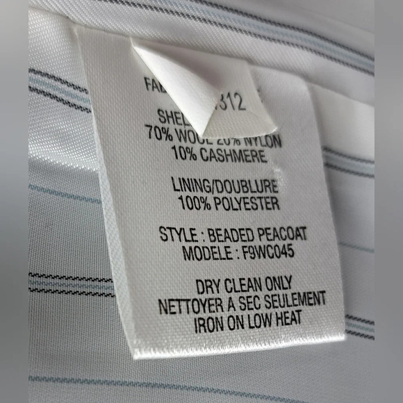 Gryphon New York Beaded Pea Coat Winter Jacket Military Wool Cashmere sz Medium - Picture 14 of 15